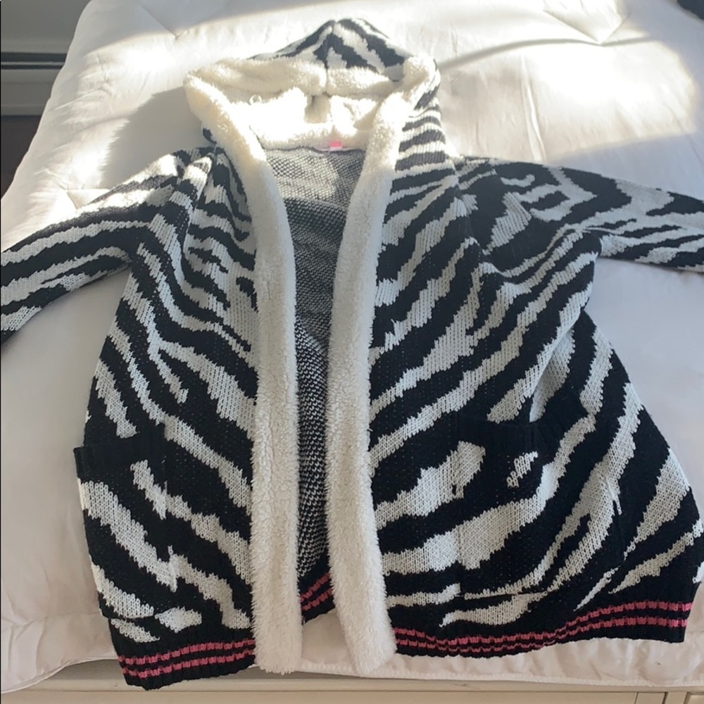 Zebra Sherpa cardigan